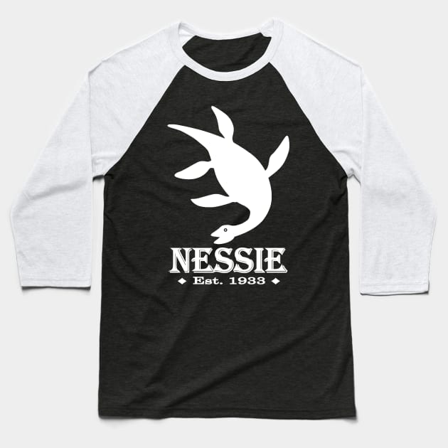 Nessie the Loch Ness Monster Baseball T-Shirt by CritterCommand